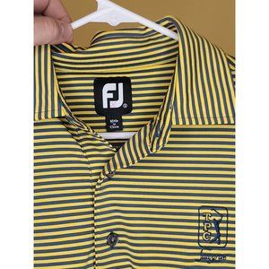 FootJoy FJ TPC Sawgrass Men’s Short Sleeve Golf Polo Sz S Yellow Blue Striped